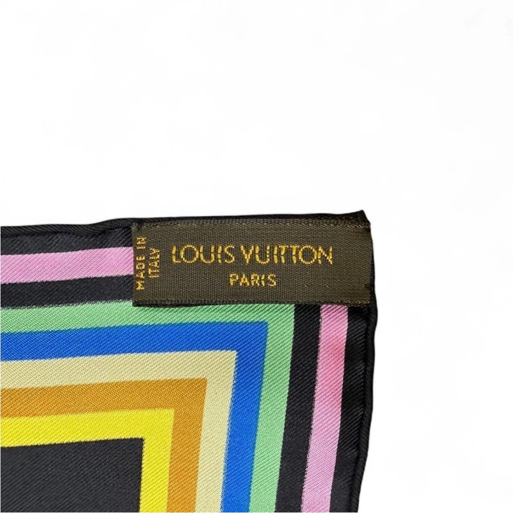 Louis Vuitton Black Multicolor Monogram Scarf - Picture 8 of 11